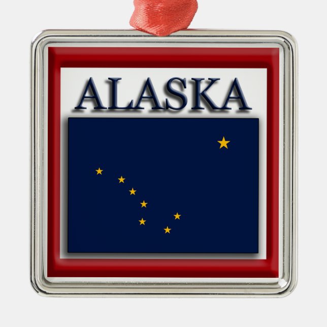 Alaska State Flag Christmas Ornament (Front)