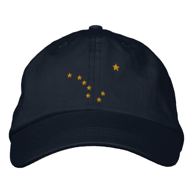 Alaska State Flag Design Embroidery Embroidered Baseball Hat (Front)