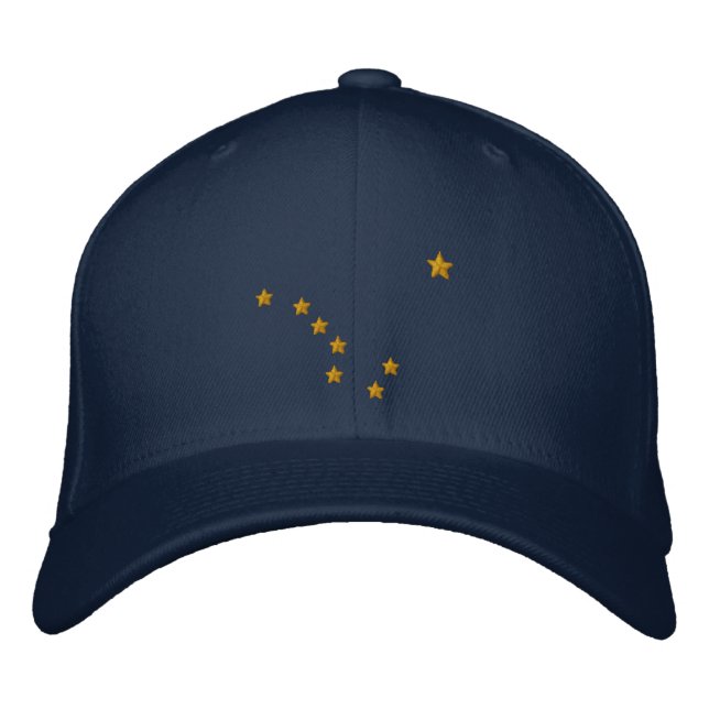 Alaska State Flag Design Embroidery Embroidered Baseball Hat (Front)