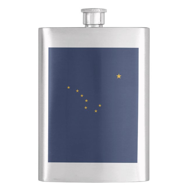 Alaska State Flag Design Flask (Front)