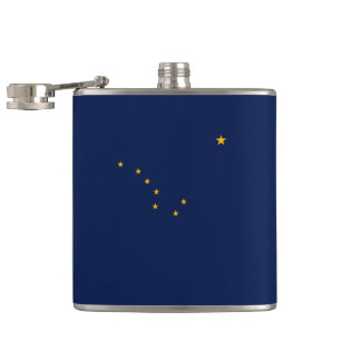 Alaska State Flag Design Hip Flask