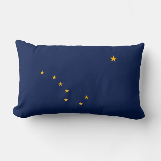 Alaska State Flag Design Lumbar Pillow (Front)
