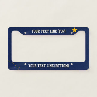 Alaska State Flag Design on a Personalized License Plate Frame
