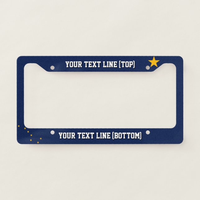 Alaska State Flag Design on a Personalized License Plate Frame (Front)