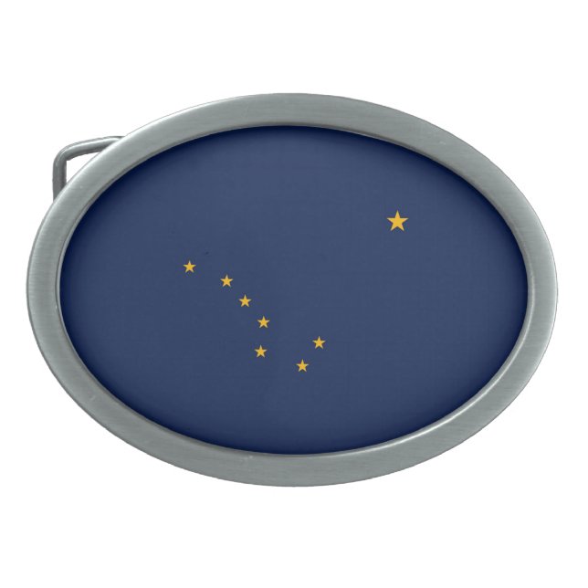 Alaska State Flag Design Oval Belt Buckle (Front)