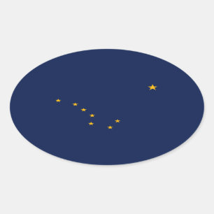 Alaska State Flag Design Oval Sticker