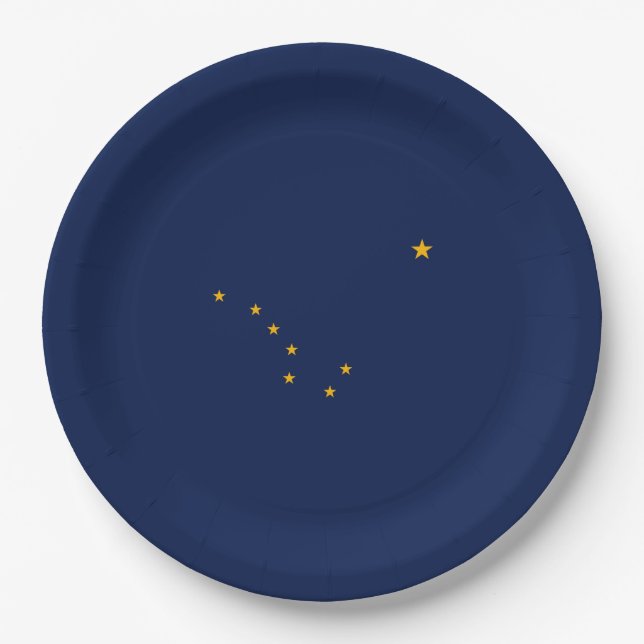 Alaska State Flag Design Paper Plates (Front)
