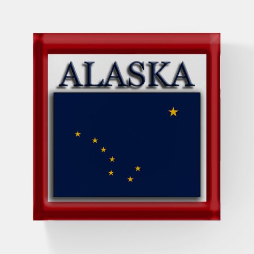 Alaska State Flag Design Paperweight