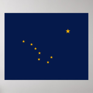 Alaska State Flag Design Poster