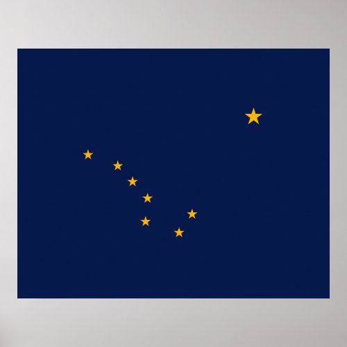 Alaska State Flag Design Poster