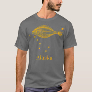 Alaska State Flag Halibut Fishing  T-Shirt