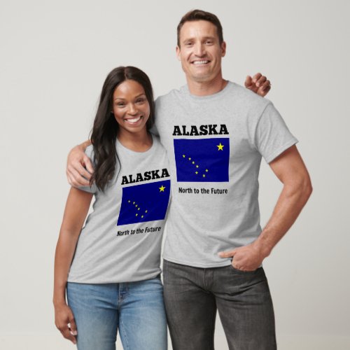 Alaska state flag labeled with state motto T_Shirt