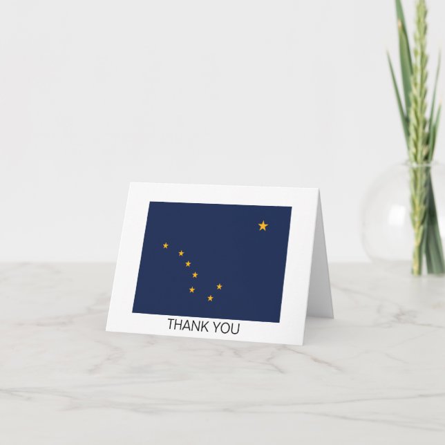 Alaska State Flag Letterpress Thank You Card (Front)