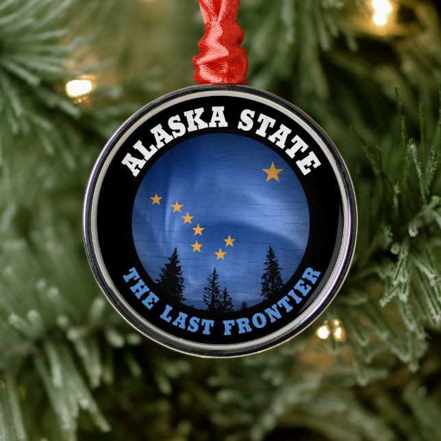 ALASKA STATE FLAG  METAL ORNAMENT (Tree)