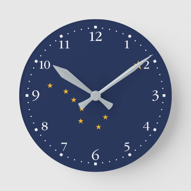 Alaska State Flag Round Clock (Front)