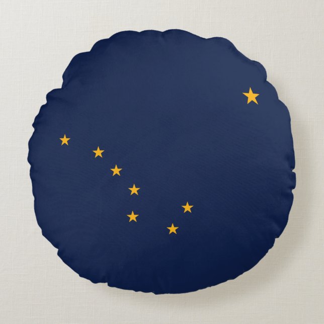 Alaska State Flag Round Pillow (Front)
