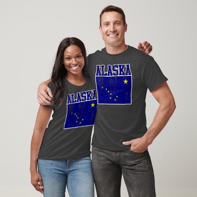 Alaska State Flag T-Shirt (Distressed) (Unisex)