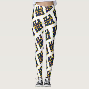 Alaska state flag text pattern leggings