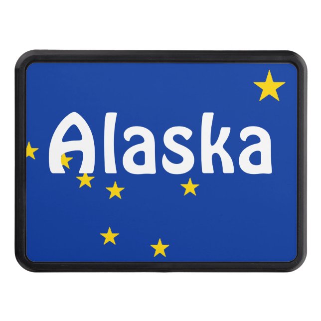 Alaska State Flag Trailer Hitch cover (Front)