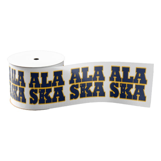 Alaska state flag typography design grosgrain ribbon (Spool)
