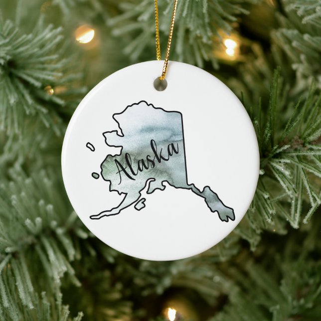 Alaska State Illustration Ornament (Tree)