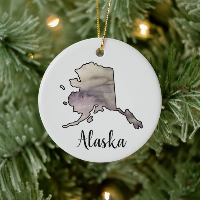 Alaska State Illustration Ornament (Tree)