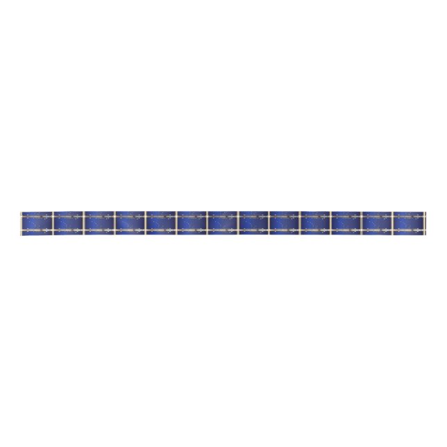 Alaska State License Plate Flag Satin Ribbon (Front)