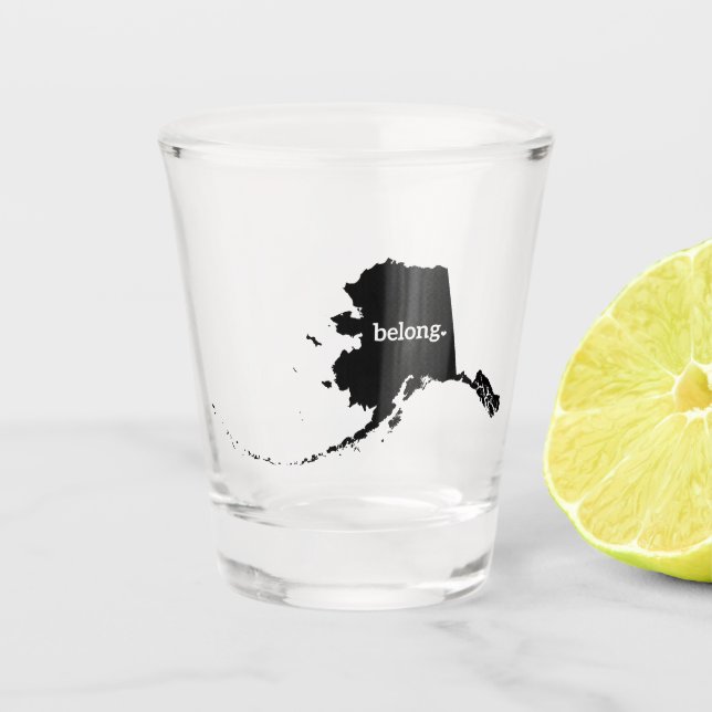 Alaska State Map Belong Shot Glass (Front)