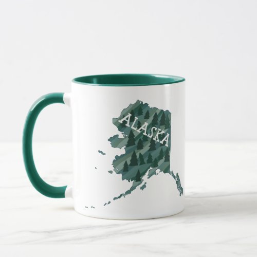 Alaska State Map Illustration  Mug