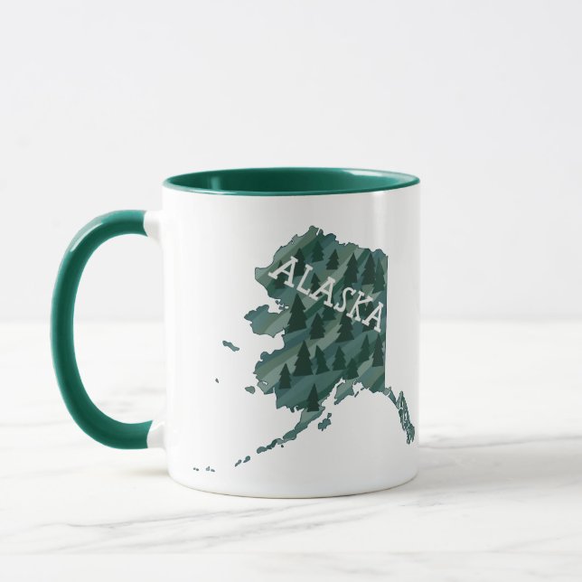 Alaska State Map Illustration  Mug (Left)