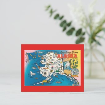 Alaska State Map Post Card | Zazzle