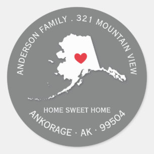 ALASKA State New Home Address Label Sticker