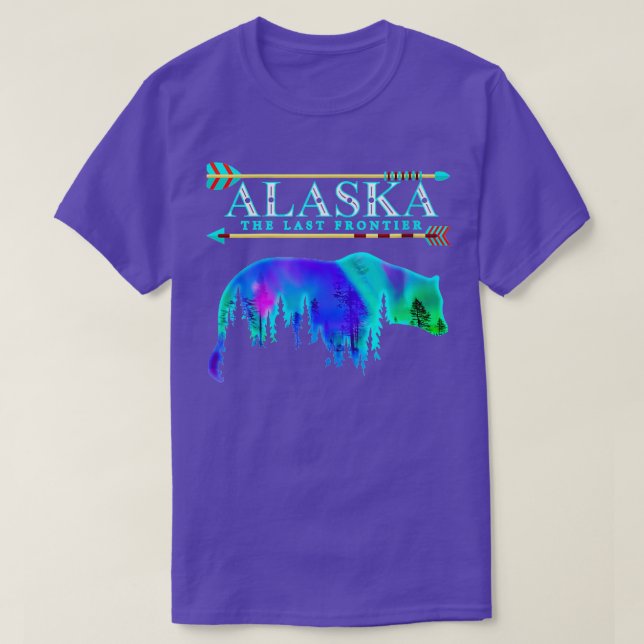 Alaska State Pride Alaska Northern Lights Alaskan  T-Shirt (Design Front)