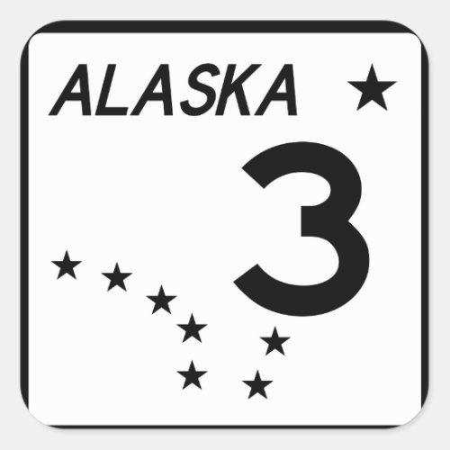 Alaska State Route 3 Square Sticker