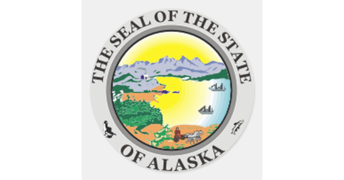 Alaska State Seal Sticker Zazzle