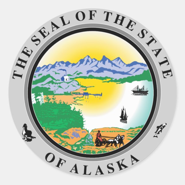 Alaska State Seal Stickers (Front)