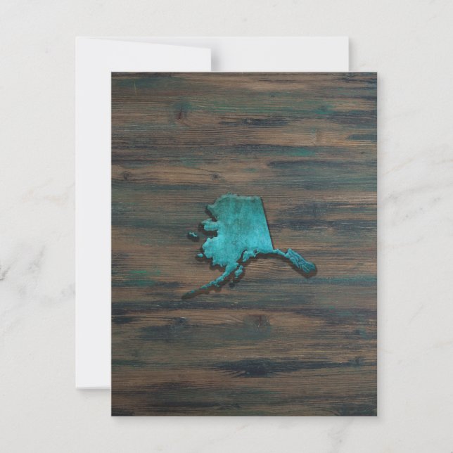 Alaska State Shape Teal Thank You Card (Front)