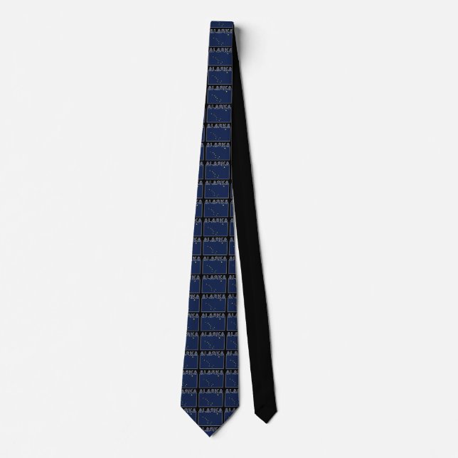 Alaska State Text Flag Neck Tie (Front)