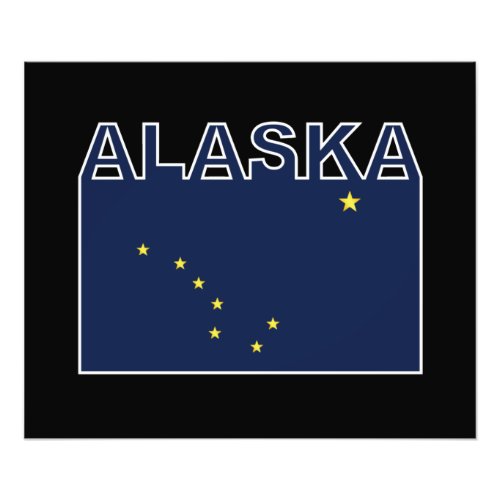 Alaska State Text Flag Photo Print