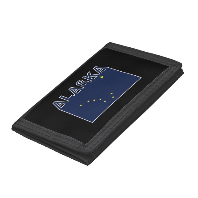 Alaska State Text Flag Trifold Wallet (Bottom)