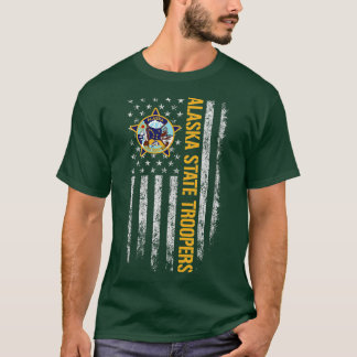 Alaska State Troopers American Flag  T-Shirt