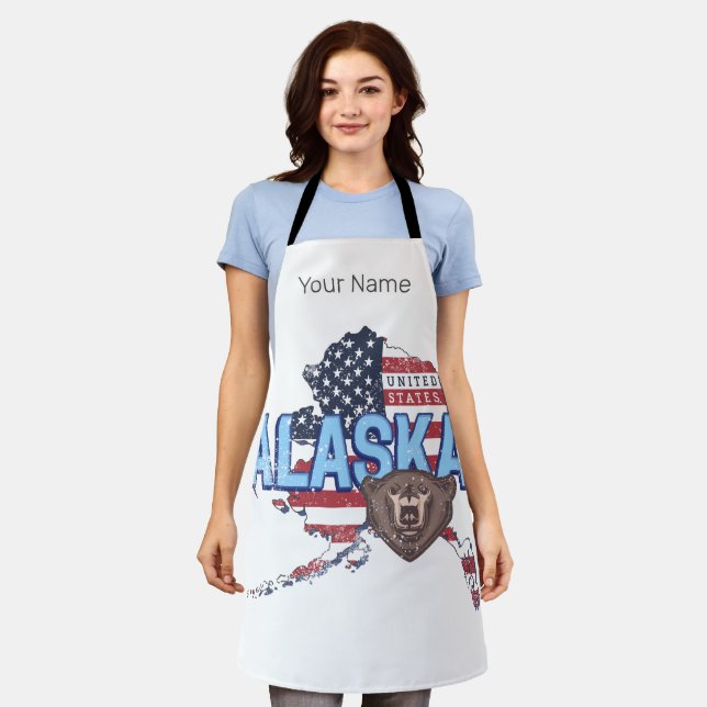 Alaska State United States Map Vintage USA Apron (Worn)