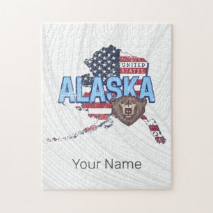 Alaska State United States Map Vintage USA Jigsaw Puzzle