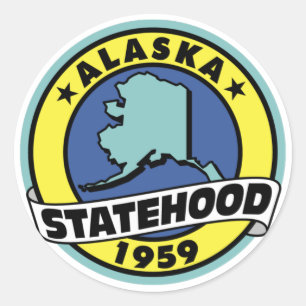 Alaska Statehood Gifts and Tees Classic Round Sticker