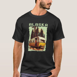 Alaska Sunset Retro 70s Vintage Hiking Camping Fun T-Shirt