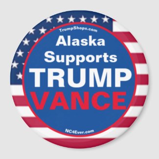 Alaska Supports TRUMP VANCE Refrigerator Magnet