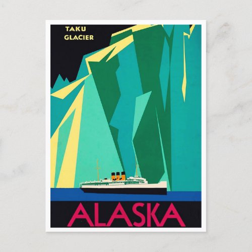 Alaska Taku Glacier Vintage Travel Postcard