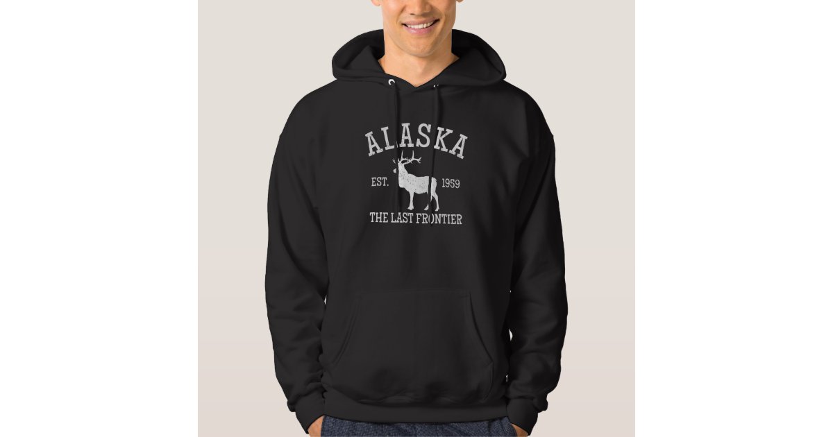  Alaska Est. 1959 The Last Frontier Mountains Vintage Pullover  Hoodie : Clothing, Shoes & Jewelry