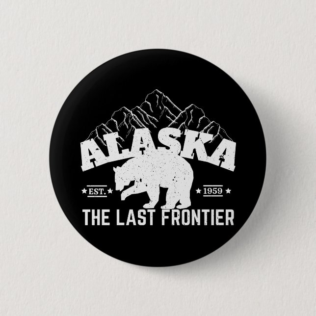 Alaska The Last Frontier Polar Bear Button (Front)