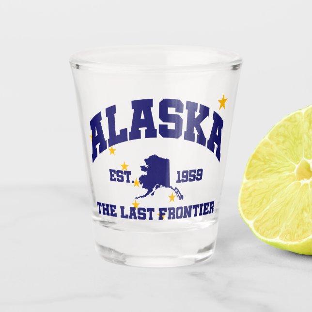 Alaska,The Last Frontier Shot Glass (Front)